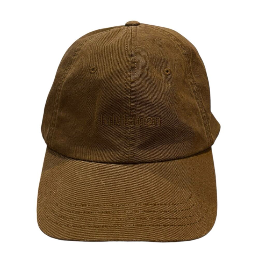 Lululemon Take It On Adjustable Baseball Hat Bronze Green Cotton S/M LU9BXFS